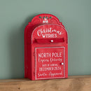 39cm Red with White Detail Christmas Santa Metal Post Box