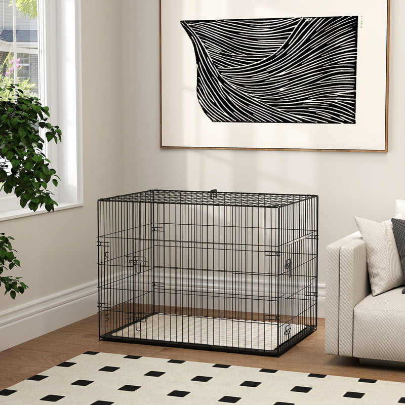 PawHut Dog Crate with 2 Doors, Tray, Soft Cushion
