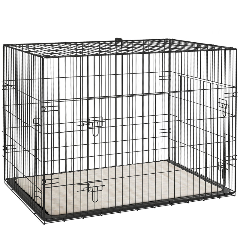 PawHut Dog Crate with 2 Doors, Tray, Soft Cushion