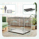 PawHut Dog Crate With 2 Doors, Tray, Soft Cushion