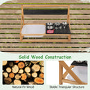 Fir Wood Pretend Play Kitchen with Hanging Hooks and Blackboard-Natural