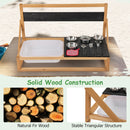 Fir Wood Pretend Play Kitchen with Hanging Hooks and Blackboard-Natural