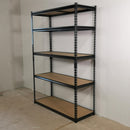 Garage Shelving 122cm Wide & 183cm High Heavy Duty 5 Tier Multipurpose Metal Racking Unit  / Warehouse Shelving Storage in Black