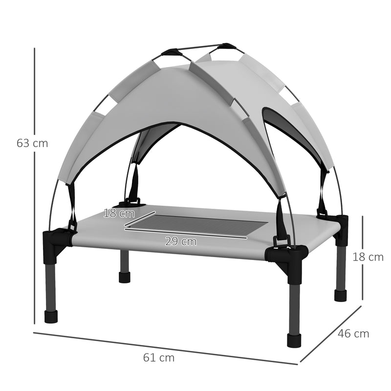 PawHut Cooling Raised Dog Bed w/ Breathable Mesh, Light Grey