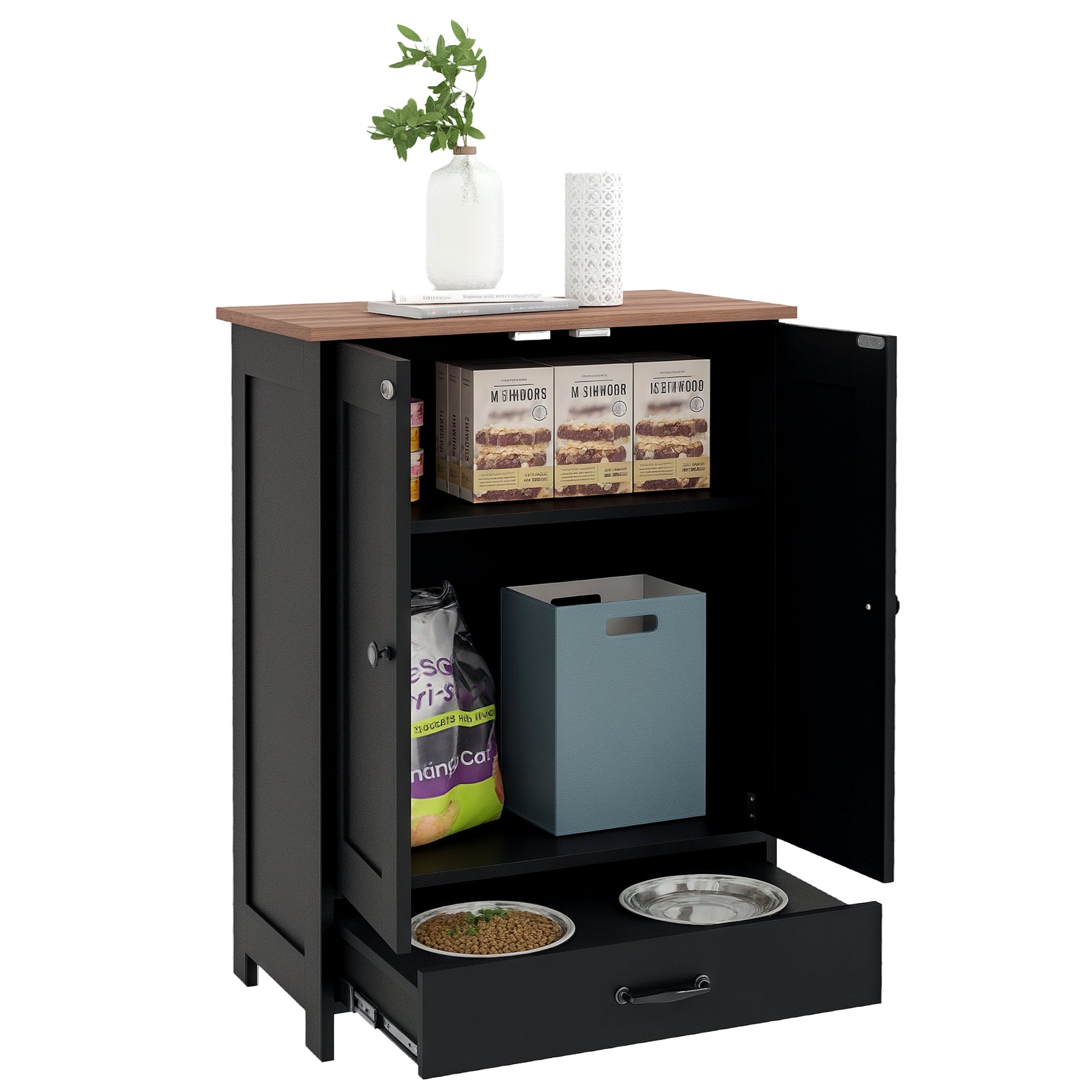 PawHut Dog Feeding Station With Storage, Pet Feeding Station With Dog