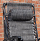 Multi Position Garden Gravity Relaxer Chair Sun Lounger with Sun Canopy in Grey