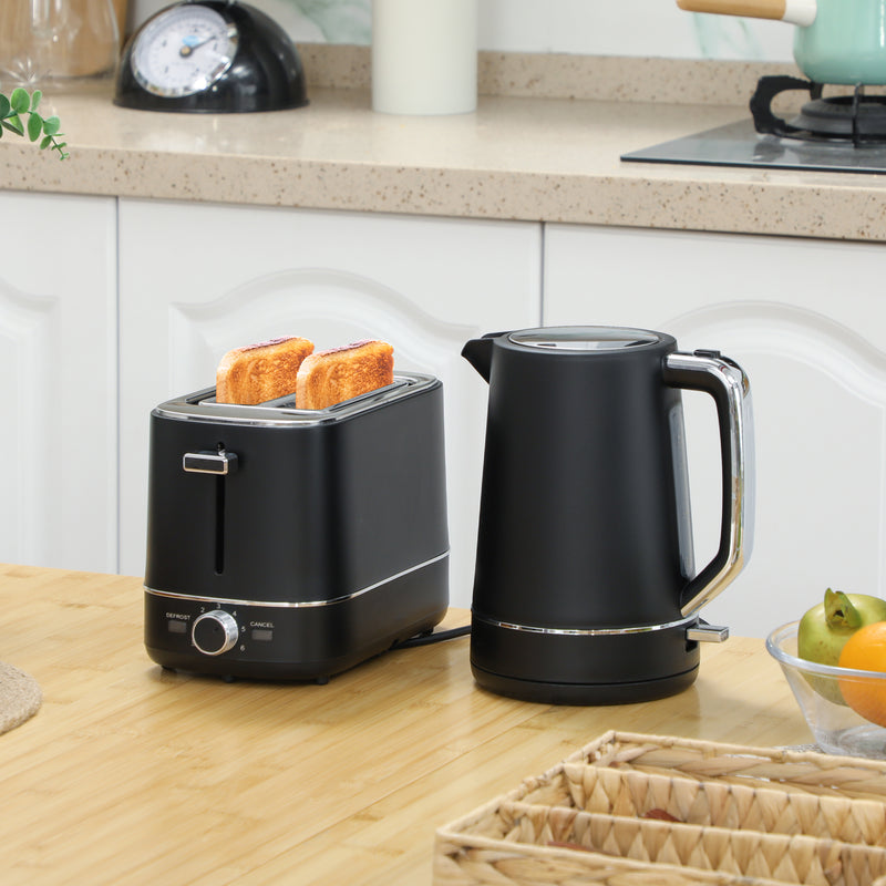 HOMCOM 1.7L 3000W Fast Boil Electric Kettle and 2 Slice Toaster Set