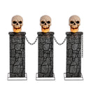 90cm x 1.2m Battery Powered Light Up Halloween Skull Fence with LEDs