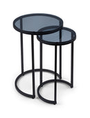 Chicago Round Nesting Side Tables Smoked Glass