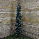 6.5ft (2m) Pencil Style Slim Snow Tipped Artificial Christmas Tree in Green