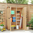 Outsunny Wooden Tool Storage Cabinet with Double Doors, Natural