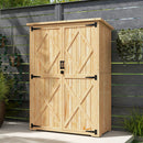 Outsunny Wooden Tool Storage Cabinet with Double Doors, Natural