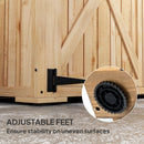 Outsunny Wooden Tool Storage Cabinet with Double Doors, Natural