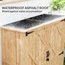 Outsunny Wooden Tool Storage Cabinet with Double Doors, Natural