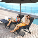 Outsunny 2 PCS Reclining Zero Gravity Chair Folding Lounger Cushion Black