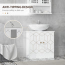 HOMCOM Bathroom Under Sink Cabinet for Basin with or without Pedestal White