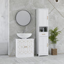 HOMCOM Bathroom Under Sink Cabinet for Basin with or without Pedestal White