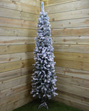 6.5ft (2m) Premier Snow Flocked PVC Spruce Pine Slim Christmas Tree in Green