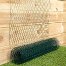 5m x 0.6m x 25mm Green PVC Coated Galvanised Chicken Garden Wire Netting / Fencing