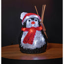 20cm Battery Operated Light up Acrylic Christmas Penguin Decoration with 16 Ice White LEDs