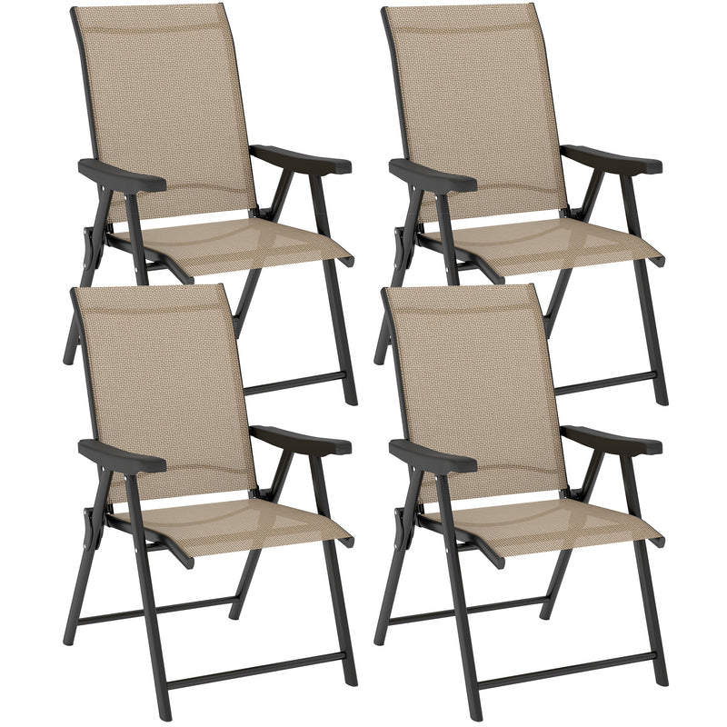 Outsunny 4PCS Folding Chair W/ Breathable Mesh Fabric Seat