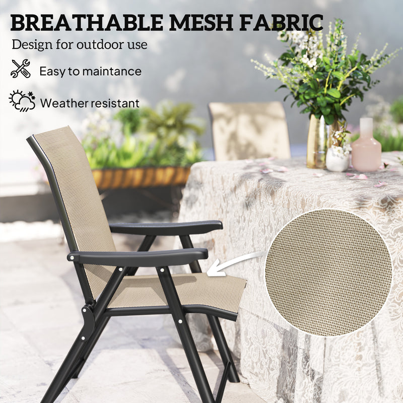 Outsunny 4PCS Folding Chair W/ Breathable Mesh Fabric Seat
