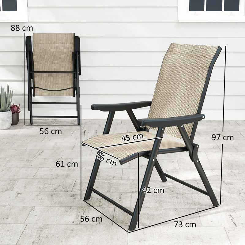 Outsunny 4PCS Folding Chair W/ Breathable Mesh Fabric Seat