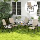 Outsunny 4PCS Folding Chair W/ Breathable Mesh Fabric Seat
