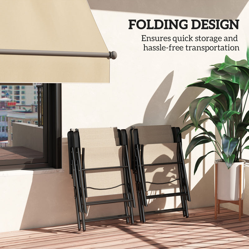 Outsunny 4PCS Folding Chair W/ Breathable Mesh Fabric Seat
