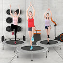 Foldable Mini Trampoline with Springs and Padded Cover-Grey