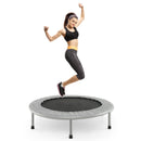 Foldable Mini Trampoline with Springs and Padded Cover-Grey