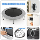 Foldable Mini Trampoline with Springs and Padded Cover-Grey