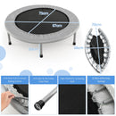 Foldable Mini Trampoline with Springs and Padded Cover-Grey