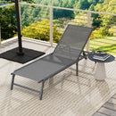 Foldable Patio Lounge Chair with 5-Position Adjustable Backrest