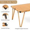Folding Camping Table with Storage Bag and Waterproof Desktop-Brown