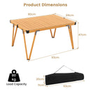 Folding Camping Table with Storage Bag and Waterproof Desktop-Brown