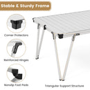 Folding Camping Table with Storage Bag and Waterproof Desktop-Silver