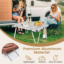 Folding Camping Table with Storage Bag and Waterproof Desktop-Silver