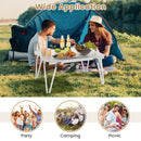 Folding Camping Table with Storage Bag and Waterproof Desktop-Silver
