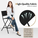 Folding Outdoor Bar Chair Set of 4 with Metal Frame and Footrest-Black