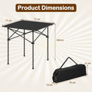 Folding Roll-up Aluminium Camping Table for 4-Black