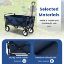 Heavy Duty Camping Garden Cart With Adjustable Handle And Drink Holders-Navy