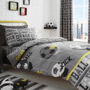 Bedlam Football Duvet Cover Set in Grey