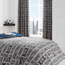Bedlam Football Pencil Pleat Curtains in Grey