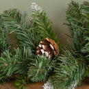270cm (9ft) x 25cm Snow Tipped King Fir Christmas Garland with Pine Cones