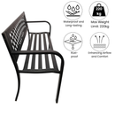 Keswick 2 Seater Outdoor Modern Lattice Design Metal Garden Patio Bench