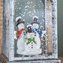 20cm Dual Powered Light Up Christmas Water Spinner With 3 Snowmen And White LEDs