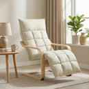 HOMCOM Accent Chair, Leisure Lounge Chair Armchair With Footrest, Cream