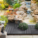 Outsunny Interlocking Decking Tiles, Interlocking Patio Paving Slabs, Grey