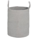 HOMCOM 36L Cotton Rope Laundry Basket With Handles For Pillows Clothes Grey/Cream